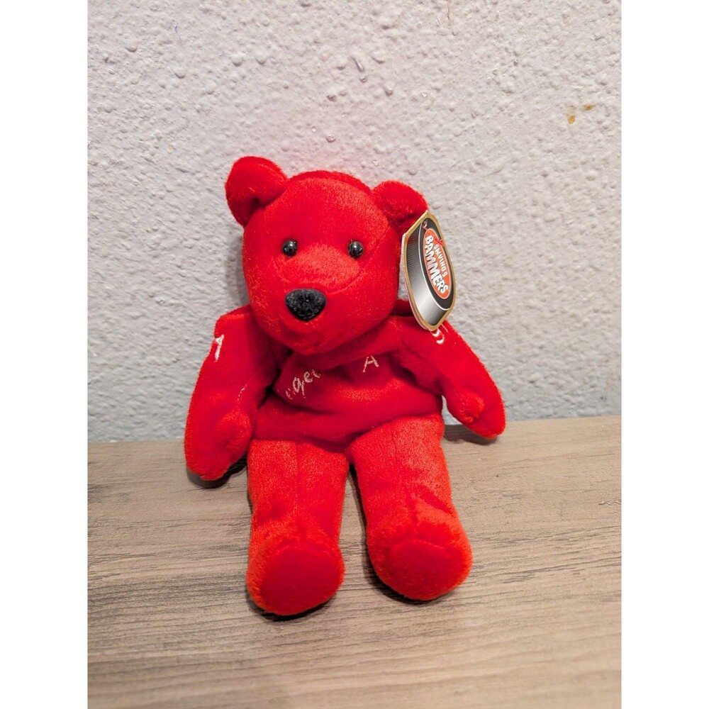 1999 Salvino's Bammers Sergei Fedorov #91 Red Wings Beanie Bear Plush NWT